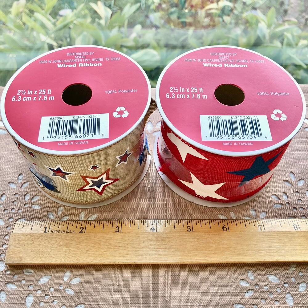 2 Spools Wide Wired Ribbon, Cookie Cutter, Rope Wreath Frame - Picture 6 of 9
